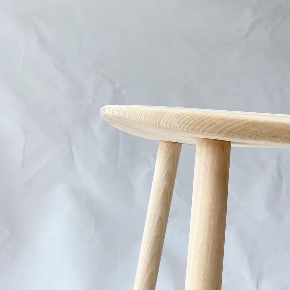 英式實木凹面吧檯椅